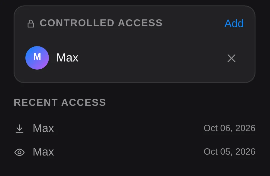 Controlled access and recent access of a confidential contract