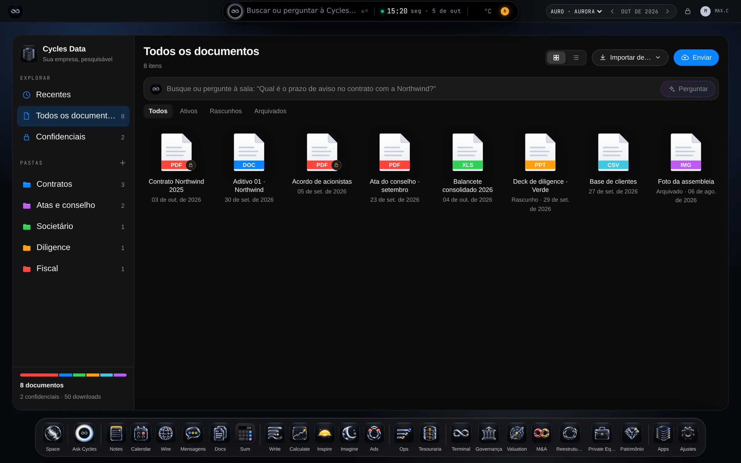Todos os documentos no Cycles Cloud